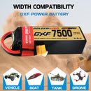(CN)DXF 6S Lipo Battery 22.8V 150C 7500mAh Soft Case Battery with EC5 XT90 Connector for Car Truck Tank RC Buggy Truggy Racing Hobby