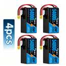 DXF 6S 22.2V 54000mAh 5C Soft Case LiPo Battery with 8AWG Wire for Toy Cars, Boats, UAVs & Drones (1-6 Pack)