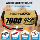 DXF LiPo Battery 4S 14.8V 7000mAh 100C Graphene Softcase with EC5 / T / TRX / XT60 / XT90 / XT150 / Q8s Plug for RC 1/8 1/10 Buggy Truck Car Off-Road Drone