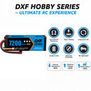 DXF BLUE Series 3S 11.1V 7200mAh 100C Graphene Hardcase LiPo Battery with Deans/T-Plug & 10AWG Wire (1-6 Pack)