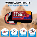 DXF 2200mAh 2S 120C 7.4V Lipo Battery Pack for FPV LiPo Battery
