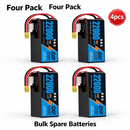 DXF 6S 22.8V 22000mAh 100C Soft Case LiPo Battery with 8AWG Wire for Toy Cars, Boats, UAVs & Drones (1-6 Pack)
