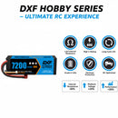 DXF BLUE Series 3S 11.1V 7200mAh 80C Hardcase LiPo Battery with Deans/T-Plug & 10AWG Wire (1-6 Pack)