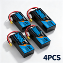 DXF SEMI-SOLID 12S 44.4V 30000mAh 5C Soft Case LiPo Battery with 8AWG Wire for Toy Cars, Boats, UAVs & Drones (1-6 Pack)