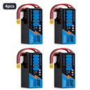 DXF SEMI-SOLID 14S 53.9V 80000mAh 15C Soft Case LiPo Battery with 8AWG Wire for Toy Cars, Boats, UAVs & Drones (1-6 Pack)