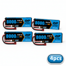 DXF 2S 7.4V 8000mAh 140C Graphene LiPo Hardcase Battery with 10AWG Deans T-Plug for 1/8 1/10 RC Car Truck Boat Drone (1-6 Pack Available)