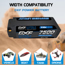 DXF LiPo Battery 2S2P HV 7.6V 7500mAh 150C Graphene Gray with 5mm Bullet / EC5 / T / TRX / XT60 / XT90 / XT150 / Q8s Plug for RC 1/10 1/8 1/5 Scale Car Racing