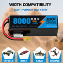 DXF LiPo Battery 6S HV 22.8V 8000mAh 130C Graphene Softcase Blue with EC5 / T / TRX / XT60 / XT90 / XT150 / Q8s Plug for RC 1/8 1/10 Buggy Truck Car Off-Road Drone