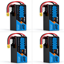 DXF SEMI-SOLID 14S 53.9V 40000mAh 15C Soft Case LiPo Battery with 8AWG Wire for Toy Cars, Boats, UAVs & Drones (1-6 Pack)