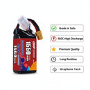 DXF 4S 14.8V 1550mAh 150C Gold Version Graphene LiPo Soft Case Battery with 12AWG XT60 Plug for FPV Racing Drone RC Car Boat (2 Pack Set)