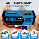 (ES)DXF Lipo Battery 4S 14.8V 6200MAH 80C  lipo Hardcase EC5 Plug for Rc 1/8 1/10 Buggy Truck Car Off-Road Drone