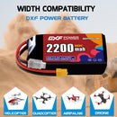DXF 2200mAh 3S 110C 11.1V Lipo Battery Pack for FPV LiPo Battery