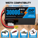 DXF SEMI-SOLID 14S 53.9V 30000mAh 15C Soft Case LiPo Battery with 8AWG Wire for Toy Cars, Boats, UAVs & Drones (1-6 Pack)