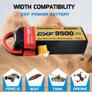 DXF LiPo Battery 5S 18.5V 9500mAh 150C Graphene Softcase with EC5 / T / TRX / XT60 / XT90 / XT150 / Q8s Plug for RC 1/8 1/10 Buggy Truck Car Off-Road Drone