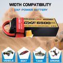 DXF Lipo Battery 6S 22.2V 6500mAh 150C Graphene Softcase with EC5 / T / TRX / XT60 / XT90 / XT150 / Q8s Plug for RC 1/8 1/10 Buggy Truck Car Off-Road Drone