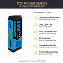 DXF LiPo Battery 2S2P HV 7.6V 8400mAh 140C Graphene Blue with 5mm Bullet / EC5 / T / TRX / XT60 / XT90 / XT150 / Q8s Plug for RC 1/10 1/8 1/5 Scale Car Racing