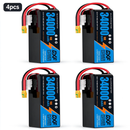 DXF SEMI-SOLID 14S 53.9V 34000mAh 15C Soft Case LiPo Battery with 8AWG Wire for Toy Cars, Boats, UAVs & Drones (1-6 Pack)