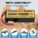 DXF Lipo Battery 6S HV 22.8V 7200mAh 140C GoldSeries Graphene Softcase with EC5 / T / TRX / XT60 / XT90 / XT150 / Q8s Plug for RC 1/8 1/10 Buggy Truck Car Off-Road Drone