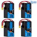 DXF SEMI-SOLID 14S 51.8V 40000mAh 5C Soft Case LiPo Battery with 8AWG Wire for Toy Cars, Boats, UAVs & Drones (1-6 Pack)