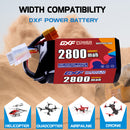 DXF 2800mAh 4S 100C 14.8V Lipo Battery Pack for FPV LiPo Battery