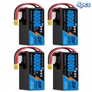 DXF SEMI-SOLID 6S 22.2V 40000mAh 5C Soft Case LiPo Battery with 8AWG Wire for Toy Cars, Boats, UAVs & Drones (1-6 Pack)