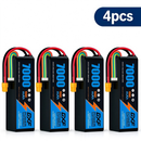 DXF 6S 22.2V 7000mAh 100C Softcase LiPo Battery with XT60 & 10AWG Wire for 1/8 RC Cars (1-6 Pack)