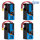 DXF SEMI-SOLID 14S 51.8V 66000mAh 10C Soft Case LiPo Battery with 8AWG Wire for Toy Cars, Boats, UAVs & Drones (1-6 Pack)