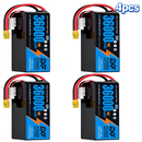 DXF SEMI-SOLID 12S 44.4V 36000mAh 10C Soft Case LiPo Battery with 8AWG Wire for Toy Cars, Boats, UAVs & Drones (1-6 Pack)