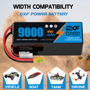 DXF LiPo Battery 6S 22.2V 9000mAh 100C Graphene Softcase Blue with EC5 / T / TRX / XT60 / XT90 / XT150 / Q8s Plug for RC 1/8 1/10 Buggy Truck Car Off-Road Drone