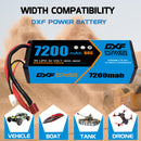 (CA)DXF Lipo Battery 3S 11.1V 7200MAH 80C Blue Series lipo Hardcase with Deans/T Plug for Rc 1/8 1/10 Buggy Truck Car Off-Road Drone