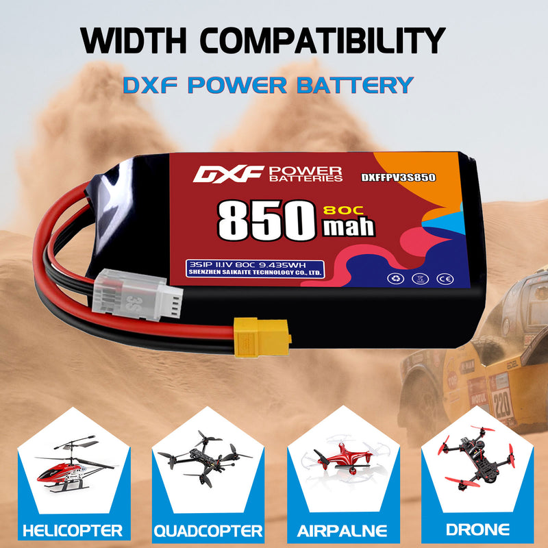 DXF 550mAh 3S 90C 11.1V Lipo Battery Pack for FPV LiPo Battery