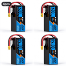 DXF 6S 22.8V 12000mAh 100C Soft Case LiPo Battery with 8AWG Wire for Toy Cars, Boats, UAVs & Drones (1-6 Pack)