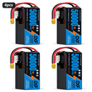 DXF SEMI-SOLID 14S 53.9V 50000mAh 15C Soft Case LiPo Battery with 8AWG Wire for Toy Cars, Boats, UAVs & Drones (1-6 Pack)