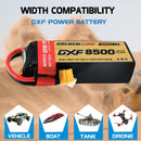 DXF LiPo Battery 6S 22.2V 8500mAh 150C Graphene Softcase with EC5 / T / TRX / XT60 / XT90 / XT150 / Q8s Plug for RC 1/8 1/10 Buggy Truck Car Off-Road Drone