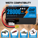 DXF SEMI-SOLID 14S 53.9V 28000mAh 15C Soft Case LiPo Battery with 8AWG Wire for Toy Cars, Boats, UAVs & Drones (1-6 Pack)