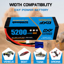 (EU)DXF Lipo Battery 4S 14.8V 5200MAH 80C  lipo Hardcase with  EC5 Plug for Rc 1/8 1/10 Buggy Truck Car Off-Road Drone