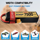 (CN)DXF 3S Lipo Battery 11.4V 150C 7500mAh Soft Case Battery with EC5 XT90 Connector for Car Truck Tank RC Buggy Truggy Racing Hobby