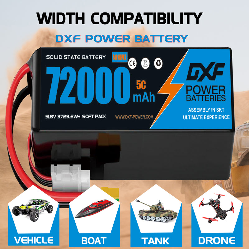 (CN)DXF 14S Lipo Battery 51.8V 5C 72000mAh Soft Case Battery  for Drone UAV FPV Car Truck Tank RC Buggy Truggy Racing Hobby