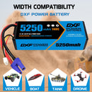 (GE)DXF 3S 5250 mAh 11.1V 140C Batteria Lipo ad Alta Capacità Hardcase con EC5  Spina per 1:8 Scala RC Auto, Multi-Rotore RC Aeroplano, RC Elicottero, RC Barca