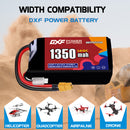 DXF 1350mAh 2S 140C 7.4V Lipo Battery Pack for FPV LiPo Battery