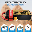 DXF LiPo Battery 5S 18.5V 8400mAh 140C Graphene Softcase with EC5 / T / TRX / XT60 / XT90 / XT150 / Q8s Plug for RC 1/8 1/10 Buggy Truck Car Off-Road Drone