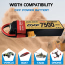 DXF Lipo Battery 2S HV 7.6V 7500mAh 150C GoldSeries Graphene Softcase with EC5 / T / TRX / XT60 / XT90 / XT150 / Q8s Plug for RC 1/8 1/10 Buggy Truck Car Off-Road Drone