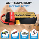 (CN)DXF 6S Lipo Battery 22.2V 150C 8500mAh Soft Case Battery with EC5 XT90 Connector for Car Truck Tank RC Buggy Truggy Racing Hobby