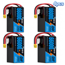 DXF 6S 22.2V 66000mAh 10C Soft Case LiPo Battery with 8AWG Wire for Toy Cars, Boats, UAVs & Drones (1-6 Pack)