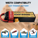 (CN)DXF 3S Lipo Battery 11.1V 150C 6500mAh Soft Case Batter5y with EC5 XT90 Connector for Car Truck Tank RC Buggy Truggy Racing Hobby