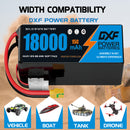 DXF SEMI-SOLID 12S 46.2V 18000mAh 15C Soft Case LiPo Battery with 8AWG Wire for Toy Cars, Boats, UAVs & Drones (1-6 Pack)