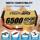 DXF LiPo Battery 4S 14.8V 6500mAh 100C Graphene Softcase Gold with EC5 / T / TRX / XT60 / XT90 / XT150 / Q8s Plug for RC 1/8 1/10 Buggy Truck Car Off-Road Drone