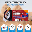 DXF 6S 22.2V 1050mAh 150C LiPo Battery for FPV Micro Drones (PH2.0 / JST / XT30 / SM / XT60 / EC5 / XT90 Options)