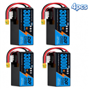 DXF SEMI-SOLID 12S 44.4V 33000mAh 10C Soft Case LiPo Battery with 8AWG Wire for Toy Cars, Boats, UAVs & Drones (1-6 Pack)