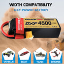 DXF Lipo Battery 5S 18.5V 4500mAh 150C GoldSeries Graphene Softcase with EC5 / T / TRX / XT60 / XT90 / XT150 / Q8s Plug for RC 1/8 1/10 Buggy Truck Car Off-Road Drone